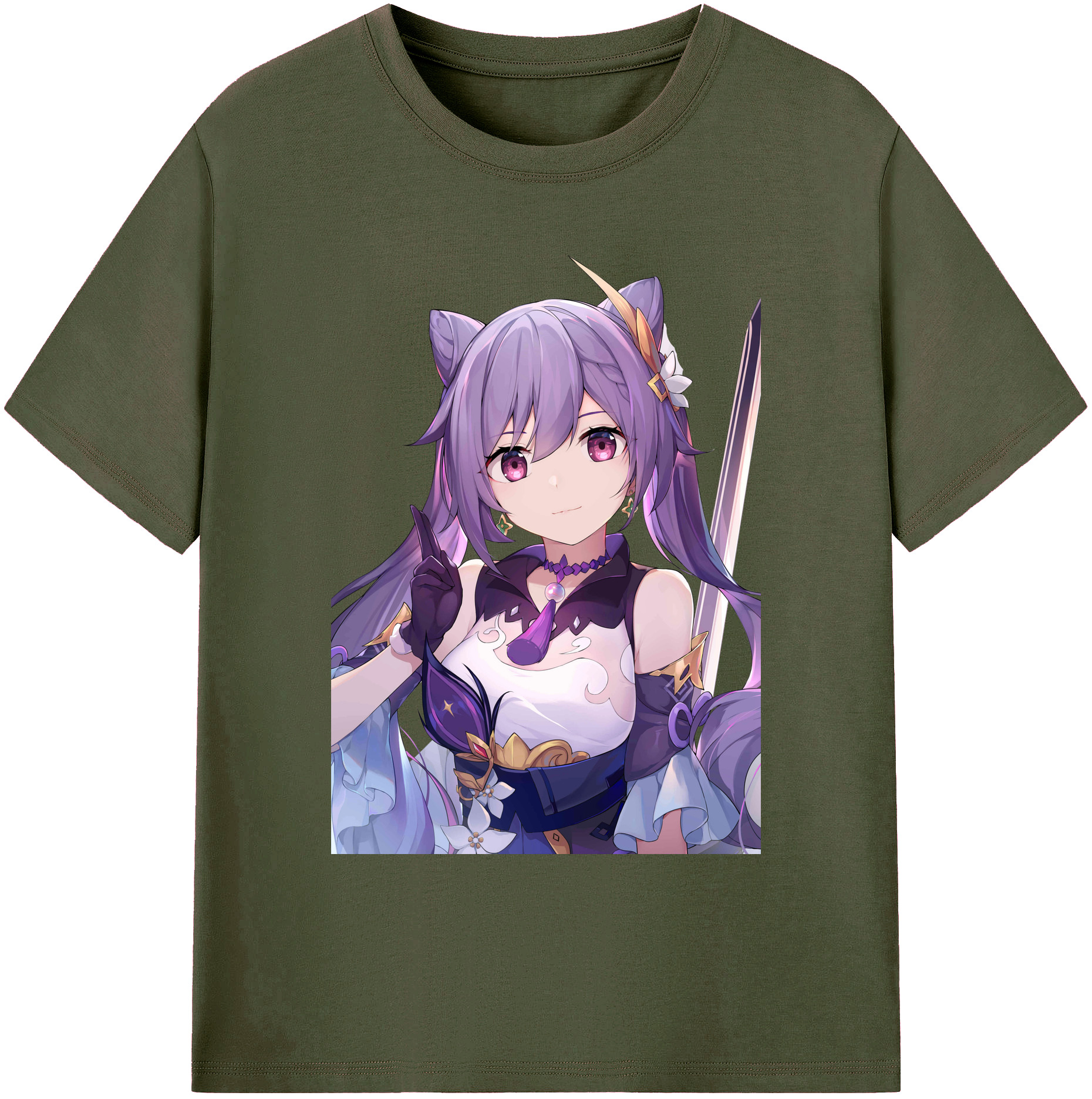 げんし神 刻晴 こくせい genshin Kokusei 綿100％ メンズ半袖Tシャツ｜肌触りやわらか＆通気性